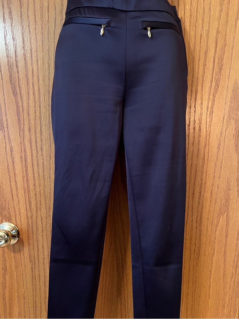 H&M Black Tailored Trousers with Gold Zip Accents